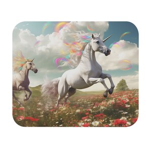 Unicorn mouse pad fantasy unicorn mouse pad white horses gift mouse pad unicorn love Unicorn_06_Mouse Pad (Rectangle)