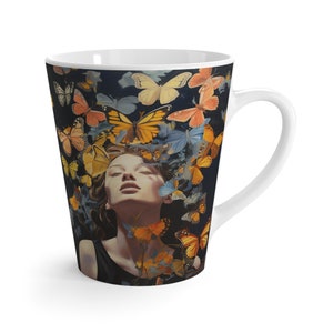 Butterfly mug girl butterfly coffee mug butterfly girl mug fantasy butterfly coffee mug kitchen mug butterfly ButterflyGirl_05_Latte Mug