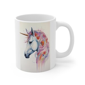 Unicorn mug fantasy unicorn mug white horses gift coffee mug unicorn love Unicorn_White_08 - Ceramic Mug 11oz