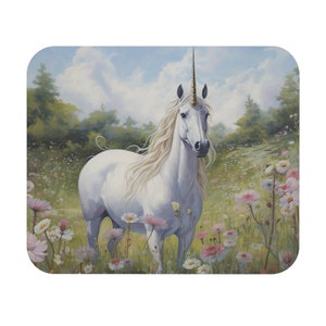 Unicorn mouse pad fantasy unicorn mouse pad white horses gift mouse pad unicorn love Unicorn_01_Mouse Pad (Rectangle)