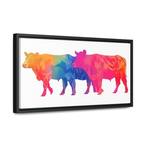 cow print cow wall art animal posters framed cows painting cows canvas décor home décor kitchen décor Cows_03_Canvas Wraps, Horizontal Frame