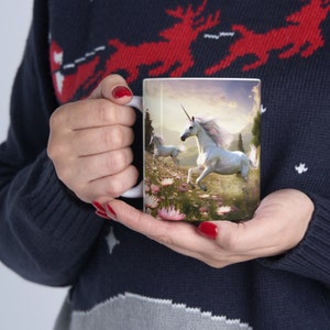 Unicorn mug fantasy unicorn mug white horses gift coffee mug unicorn love Unicorn_White_021 - Ceramic Mug 11oz