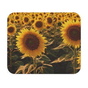 Sunflower mouse pad sunflower on mouse pad artistic sunflower mouse pad home décor office décor Floral_08_Mouse Pad (Rectangle)