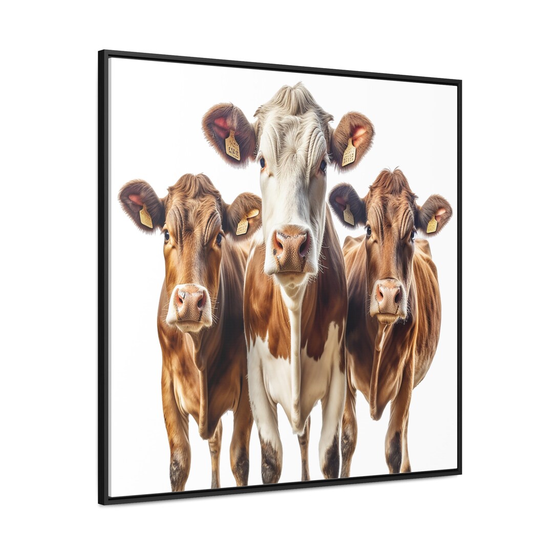 Cow Print Cow Wall Art Animal Posters Framed Cows Painting Etsy