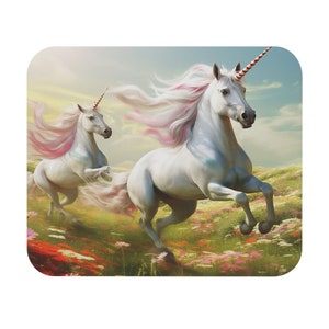 Unicorn mouse pad fantasy unicorn mouse pad white horses gift mouse pad unicorn love Unicorn_012_Mouse Pad (Rectangle)