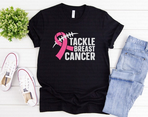 Tackle Breast Cancer svg, Breast Cancer svg,  Pink Ribbon svg, Football Cancer svg, Fight svg, png, dxf, Print, Cut File, Cricut, Silhouette