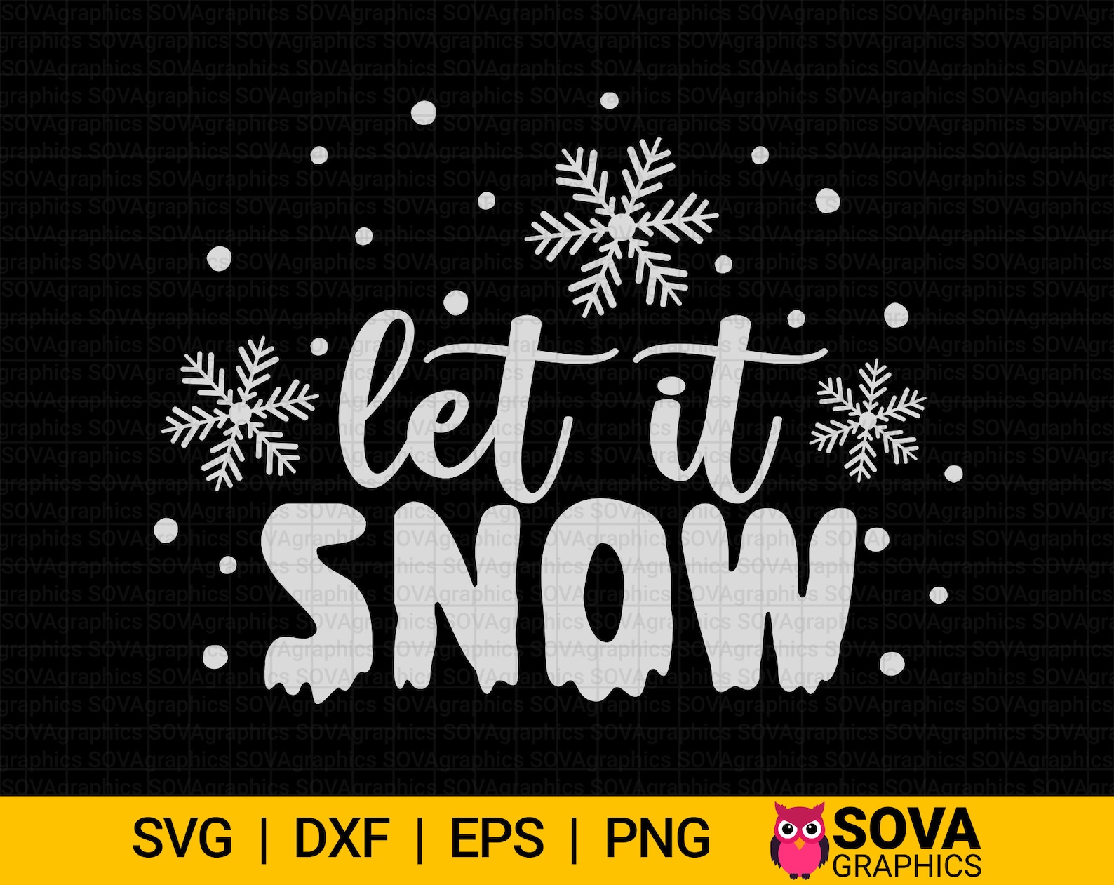 Let It Snow Svg, Christmas Svg, Snow Svg, Snowflake Svg, Winter Svg ...