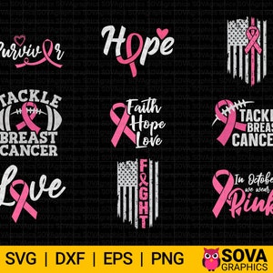Breast Cancer svg Bundle, Fight Cancer svg, Cancer Awareness svg, Cancer USA Flag svg, Fight Flag svg, Pink Ribbon svg, Cut File, Download