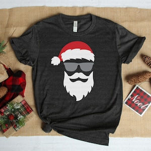 Papai Noel svg, Natal svg, Santa Face svg, Papai Noel com óculos de sol svg, Hipster Santa svg, dxf, png, eps, Arquivo cortado, Clipart, Cricut, Silhueta