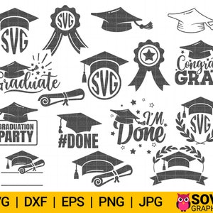 Svg de remise des diplômes, chapeau de remise des diplômes svg, svg de l'obtention du diplôme, svg diplôme, chapeau de remise des diplômes svg, dxf, png, fichier coupé, Cricut, Silhouette, clipart