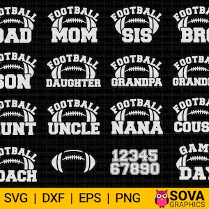 Fútbol svg, Paquete de svg de fútbol, Familia de fútbol svg, Papá de fútbol svg, Mamá de fútbol svg, Camisa svg, dxf, png, Archivo recortado, Cricut, Descargar