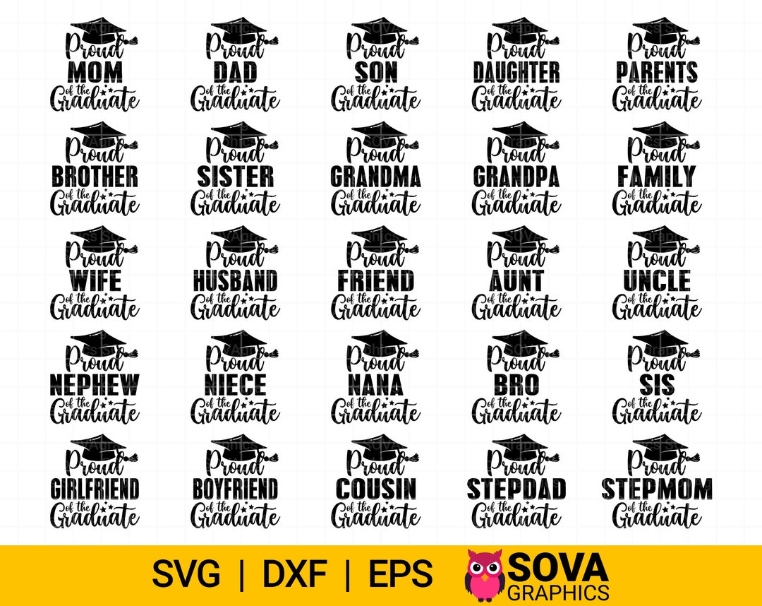 Graduation Svg Bundle, Proud of the Graduate Svg, Graduation Family Svg ...