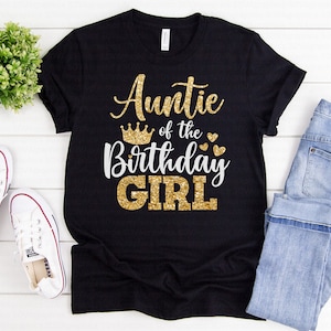 Tía de la cumpleañera svg, cumpleañera svg, cumpleaños svg, fiesta de cumpleaños svg, dxf, diseño de camiseta, impresión, archivo recortado, Cricut, silueta
