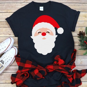 Santa gezicht SVG, Santa SVG, Santa Hat SVG, Kerstmis SVG, schattige Santa SVG, rode neus SVG, DXF, PNG, Santa shirt, gesneden bestand, Cricut, silhouet