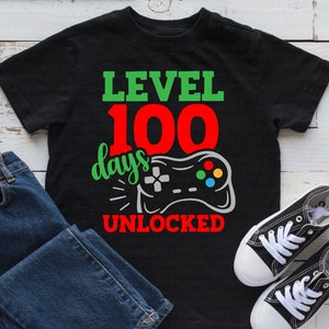 Level 100 Days Unlocked svg, 100 Days of School svg, 100 Days Unlocked svg, School svg, Gamer svg, png, dxf, Cut File, Cricut, Silhouette