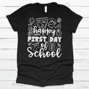 Happy First Day of School svg, Back to School svg, 1st Day of School svg, School svg, dxf, png, Print, Cut File, Cricut, Silhouette, Clipart