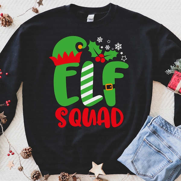 Elf Squad svg, Christmas svg, Elf Hat svg, Christmas Squad svg, dxf, png, Christmas Shirt, Printable, Cut File, Cricut, Silhouette, Download