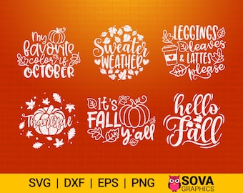 Paquete de otoño svg, Diseño de otoño svg, Paquete de otoño svg, Otoño svg, Otoño diciendo svg, Diseño de camisa de otoño, Imprimible, Cortar archivo, Cricut, Descargar