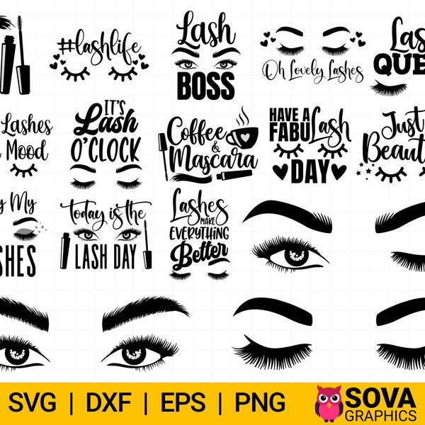 Eyelashes svg, Lashes svg, Lashes Quotes svg, Brows svg, Lash Life svg, Lash Artist svg, Lash Boss svg, png, dxf, Cut File, Cricut, Download