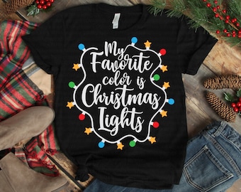 Mi color favorito es Luces de Navidad svg, Luces de Navidad svg, Decoraciones de Navidad svg, Navidad svg, dxf, png, Imprimir archivo, Cortar archivo