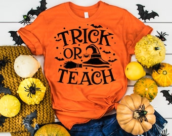 Trick or Teach svg, Halloween svg, Teacher svg, Witch svg, Halloween Costume svg, dxf, png, eps, Halloween Shirt, Download, Print, Cut File