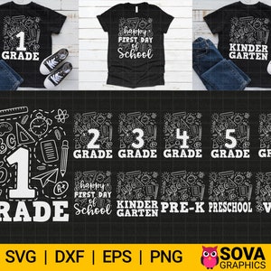 Back to School Bundle svg, 1st Day of School svg, 1st Grade svg, Pre-K svg, Kindergarten svg, School svg, Print, Cut File, Cricut, Download