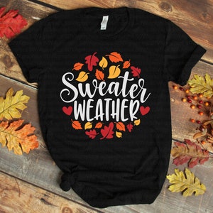 Pull météo svg, svg automne, feuilles automne svg, svg automne, Thanksgiving svg, dxf, png, imprimable, couper fichier, Cricut, Silhouette, télécharger