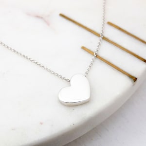 Silver Sliding Heart Large Pendant