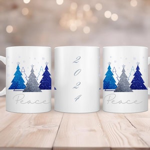 Large Coffee Mug Elegant Christmas Gift Ideas Snow Covered Evergreen Tree Snowy Pine Tree Winter Mug Coffee Lover Gift Merry Christmas Mug
