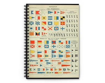 Nautical Flag Alphabet Key Spiral Lined Notebook