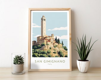 San Gimignano Travel Print - San Gimignano Poster, Italy Poster, Tuscany, Tuscany Village, Italian Villa
