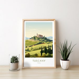 Tuscany Travel Print - Tuscany Poster, Italy Poster, Tuscany Village, Italy Hillsides