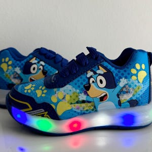 Bluey cartoon inspired, light up sneakers