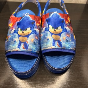 Sonic inspired light up sandals, kids shoes, comfortable girls and boys sandals