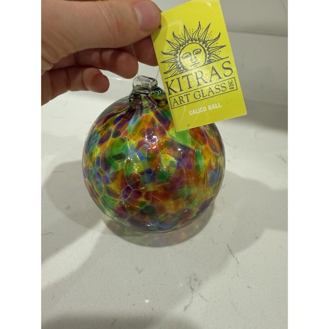 Kitras Spirit Kitras Hand Crafted ART GLASS Ornament Ball 5