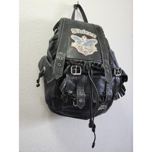 RARE! 90s Avirex Leather VTG USA Style Backpack Rucksack Black - Etsy