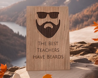 Male Teacher Appreciation Gift | Male Teacher Appreciation Wood Card | Teacher Appreciation Gift