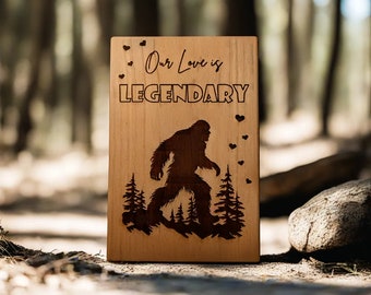 Our Love Is Legendary Wood Anniversary Card | Wedding Anniversary Wood Card | Wood Anniversary Gift for Men | 5 Year Anniversary Card