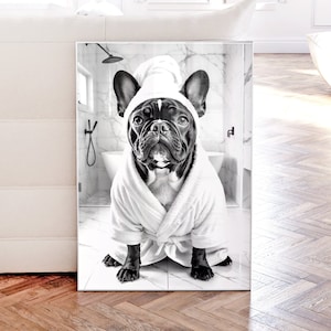 French Bulldog Wall Art, Frenchie Toilet Print, Frenchie Poster, Funny Bathroom Decor, French Bulldog Print, Dog Gift, Framed Gift, PRINT