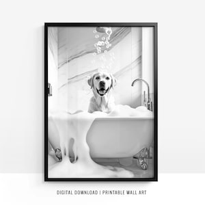 Labrador Wall Art, Labrador Poster, Funny Bathroom Decor, Labrador Print, Toilet Print, Labrador Retriever Art, Dog Gift, Printable, DIGITAL