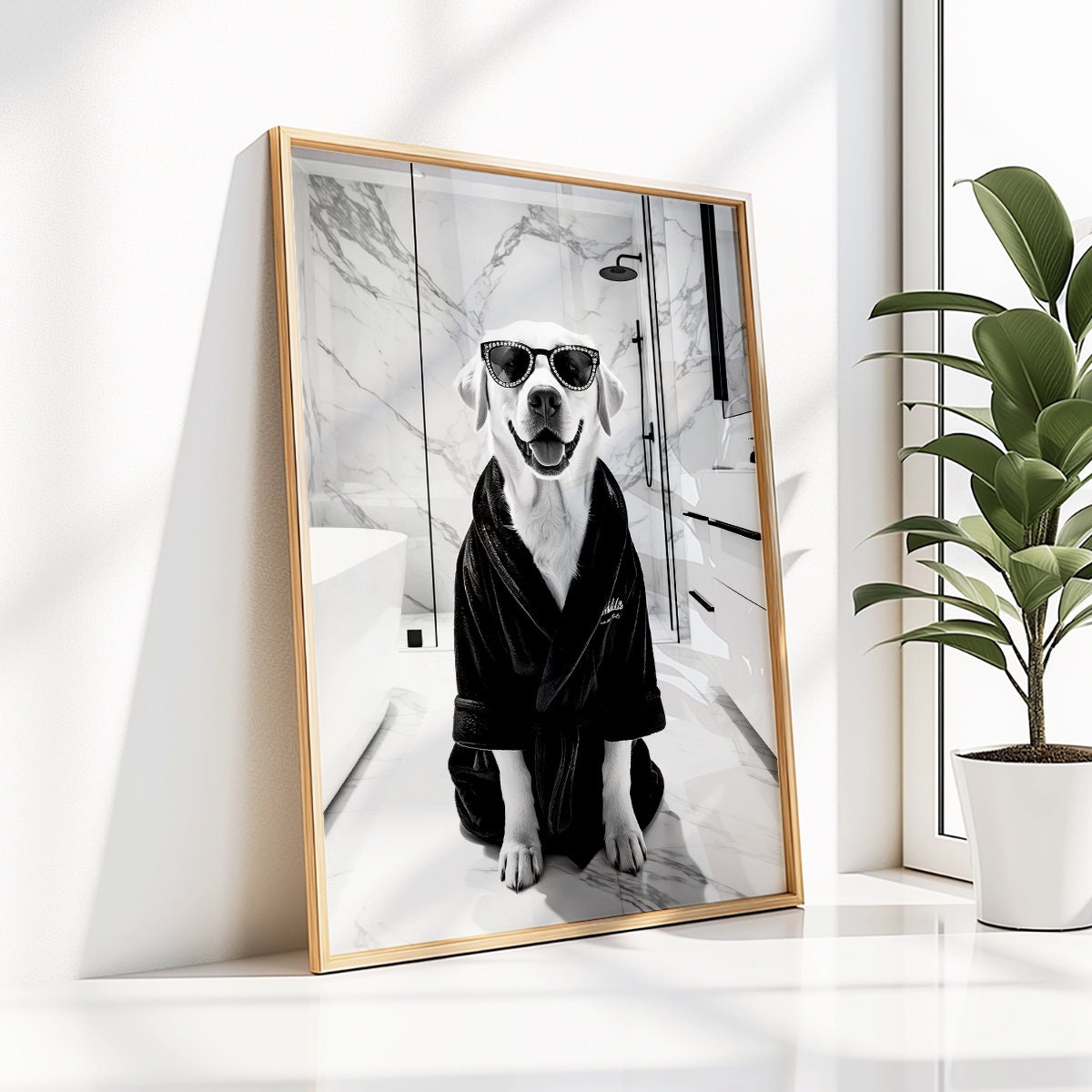 Labrador Wall Art, Labrador Poster, Funny Bathroom Decor, Labrador ...
