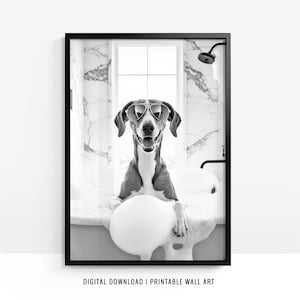 Greyhound Wall Art, Greyhound Toilet Print, Greyhound Poster, Funny Bathroom Decor, Greyhound Print, Dog Art, Dog Gift, Printable, DIGITAL