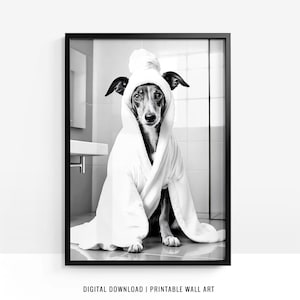 Greyhound Wall Art, Greyhound Toilet Print, Greyhound Poster, Funny Bathroom Decor, Greyhound Print, Dog Art, Dog Gift, Printable, DIGITAL