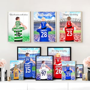 Benutzerdefinierte Fußball-Druck, personalisierter Fußball-Druck, Stiefvatergeschenk von Kindern, Großvatergeschenk, Vater-Tochter-Geschenk, Vater-Sohn-Geschenk, Hauptdekor