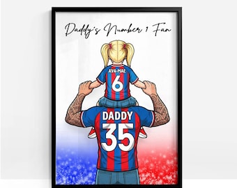 Personalised Football Gift, Crystal Palace Print, Father's Day Frame, Custom Soccer Wall Art