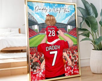 Custom Football Family Portrait Print, Personalized Team Gift