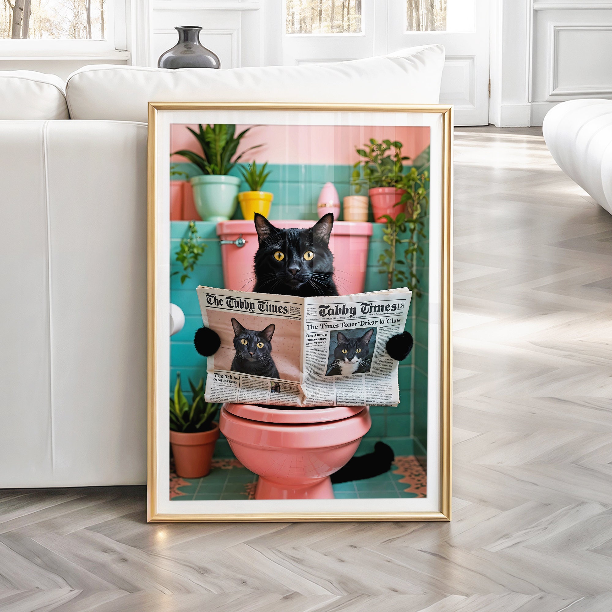 Black Cat Toilet Print, Funny Bathroom Wall Art (digital Download) - Etsy