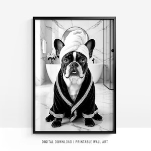 French Bulldog Wall Art, Frenchie Toilet Print, Frenchie Poster, Funny Bathroom Decor, French Bulldog Print, Dog Gift, Printable, DIGITAL