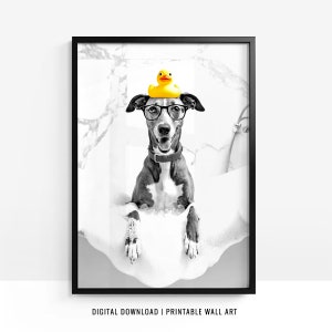 Greyhound Wall Art, Greyhound Toilet Print, Greyhound Poster, Funny Bathroom Decor, Greyhound Print, Dog Art, Dog Gift, Printable, DIGITAL