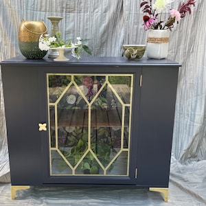 Violet and Gold floral cabinet zdjęcie 1